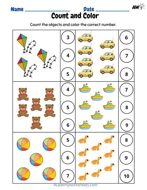 counting worksheets 1-10